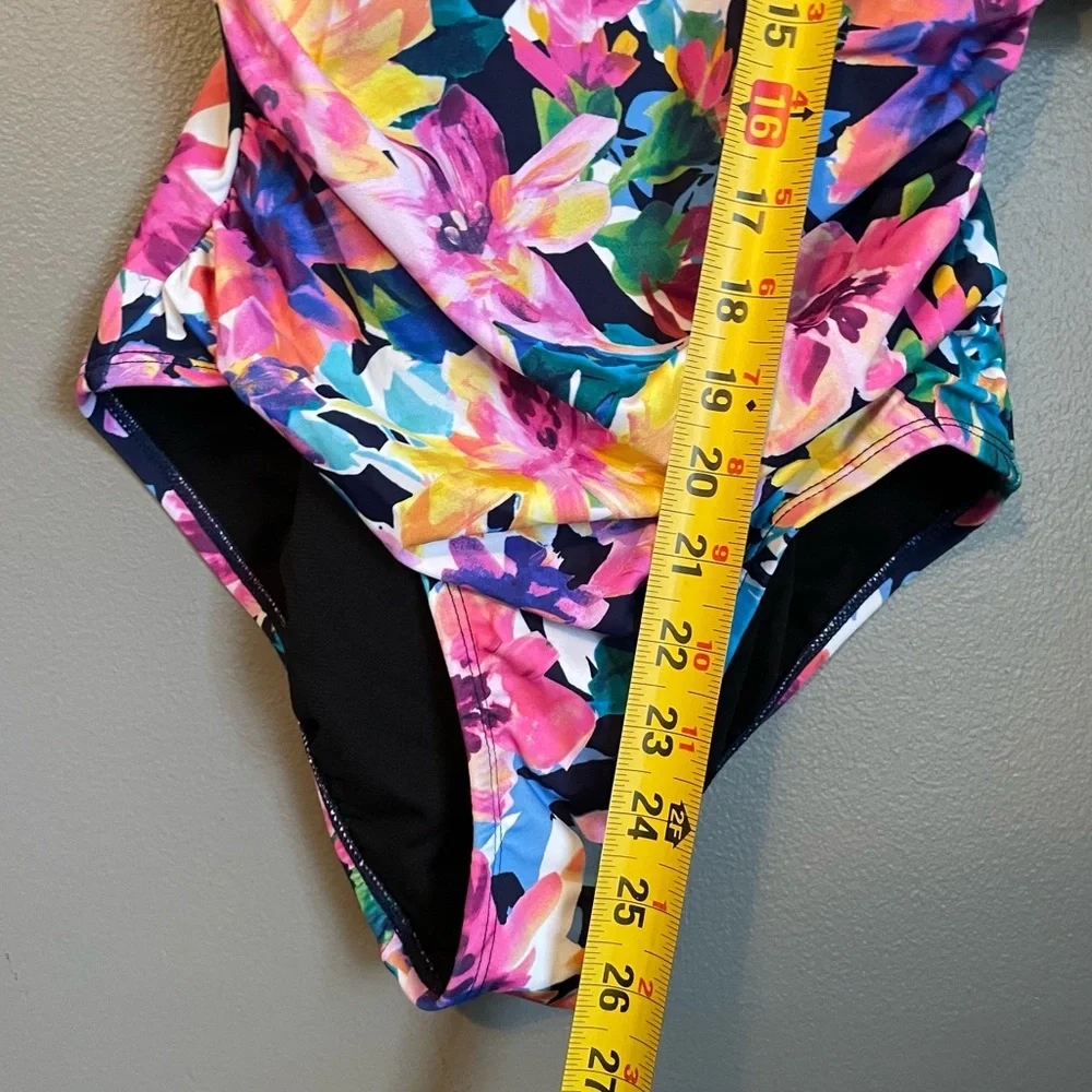 NWT Swim Solutions Sz 8 Garden Dreams Flutter Sleeve One-Piece Swimsuit Ret $102 - Picture 9 of 13